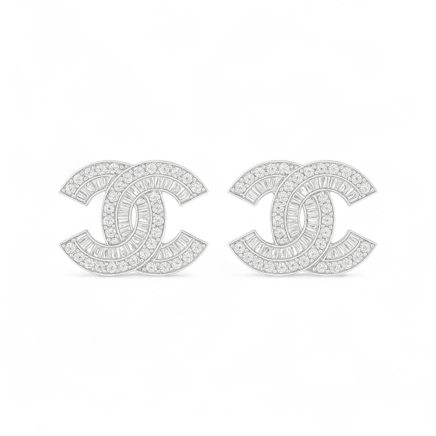 Interlocked C Diamond Mini Studs in 18K Gold