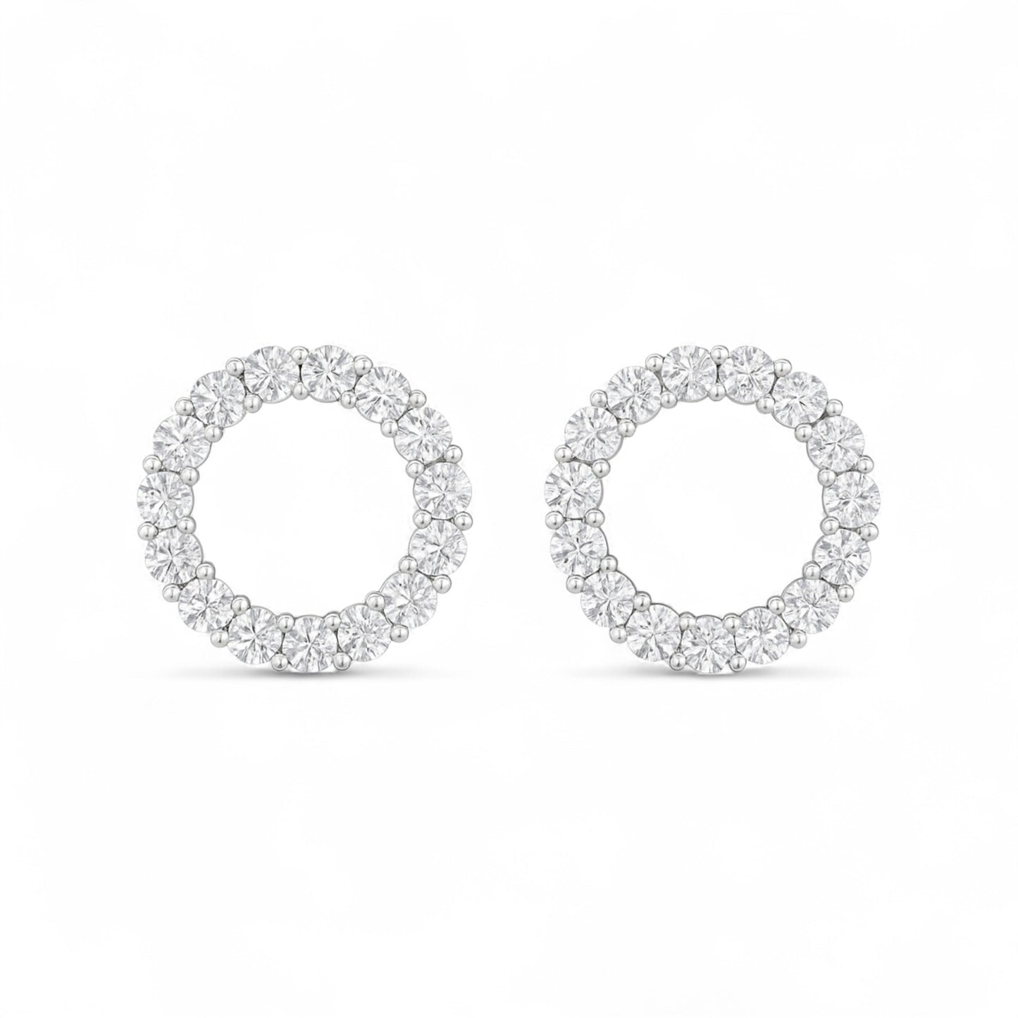 3MM Pave Eternity Moissanite Earrings in 925 Sterling Silver