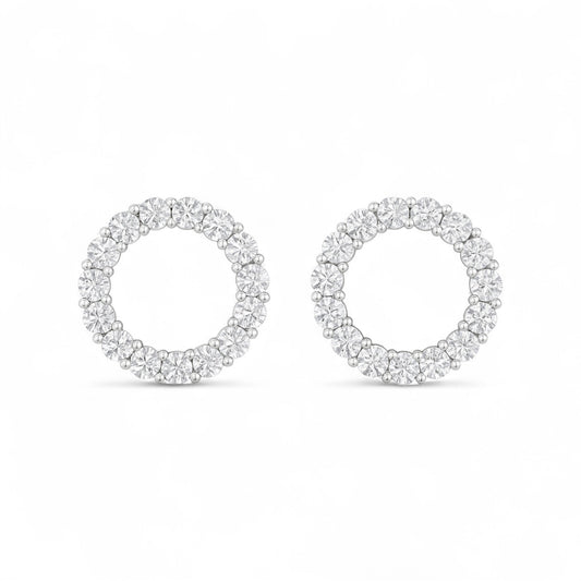 3MM Pave Eternity Moissanite Earrings in 925 Sterling Silver