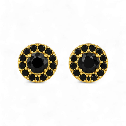 Tania Black Diamond Stud Earrings in 18K Gold