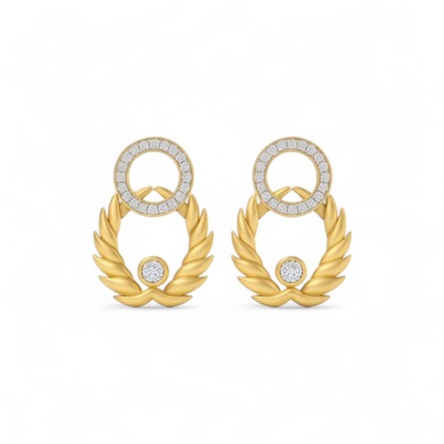 Circle of Triumph Natural Diamond Earrings in 18K Gold