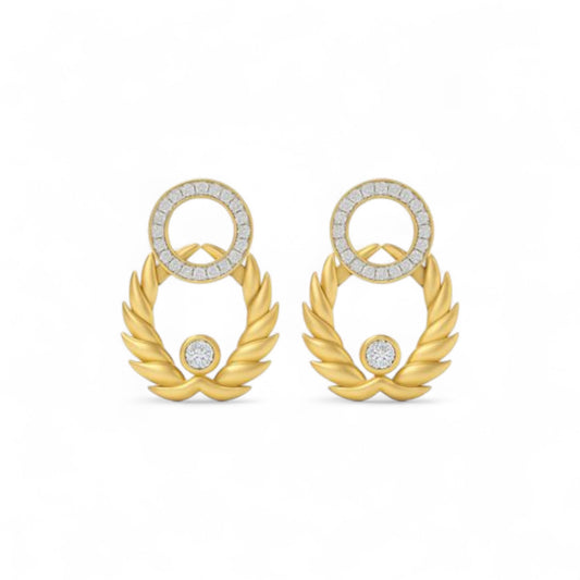 Circle of Triumph Natural Diamond Earrings in 18K Gold
