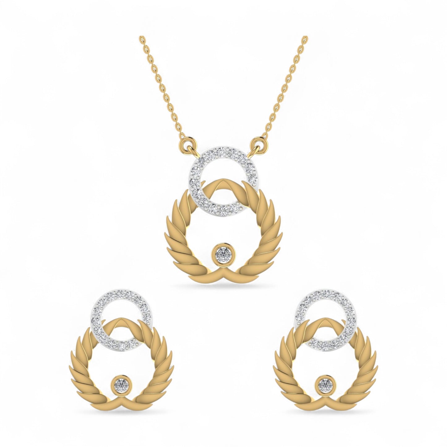 Circle of Triumph Natural Diamond Earrings in 18K Gold