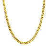 Gold chain necklace on a white background