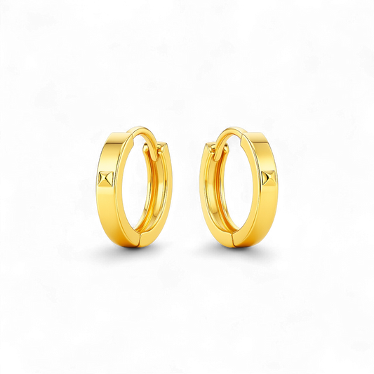 Dainty Huggies Hoop Earrings in 18K Gold