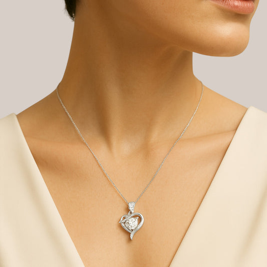 Desiree Heart Moissanite Necklace in 925 Sterling Silver