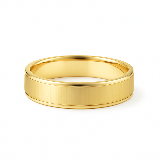 Gold ring on a white background