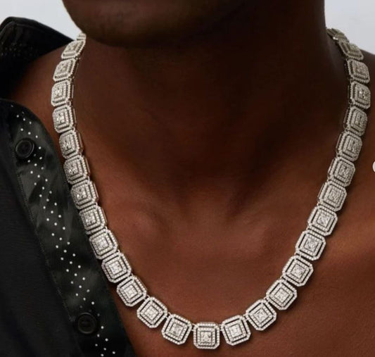 Ola Iced Out Moissanite Necklace in 925 Sterling Silver
