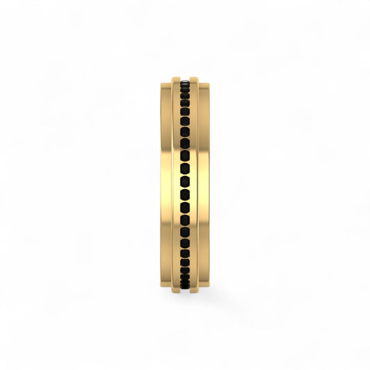 Emma 4mm Black Natural Diamond Band in 18K Gold