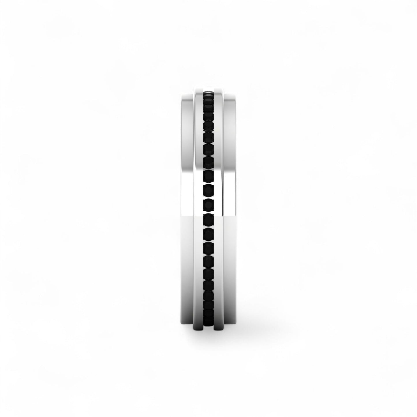 Emma 4mm Black Natural Diamond Band in 18K Gold