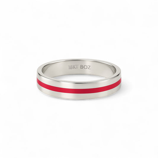 Enamel Line Band in 18K Gold