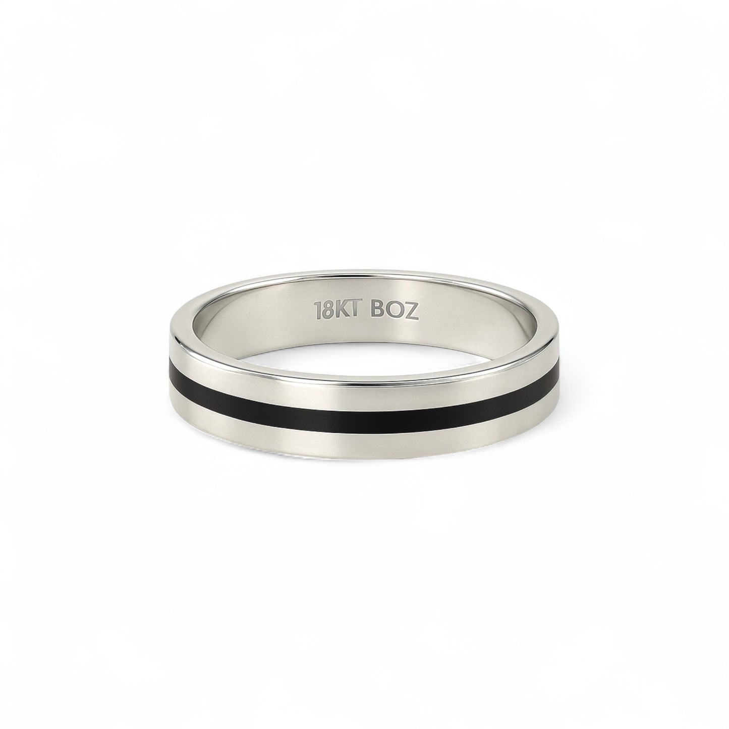 Enamel Line Band in 18K Gold