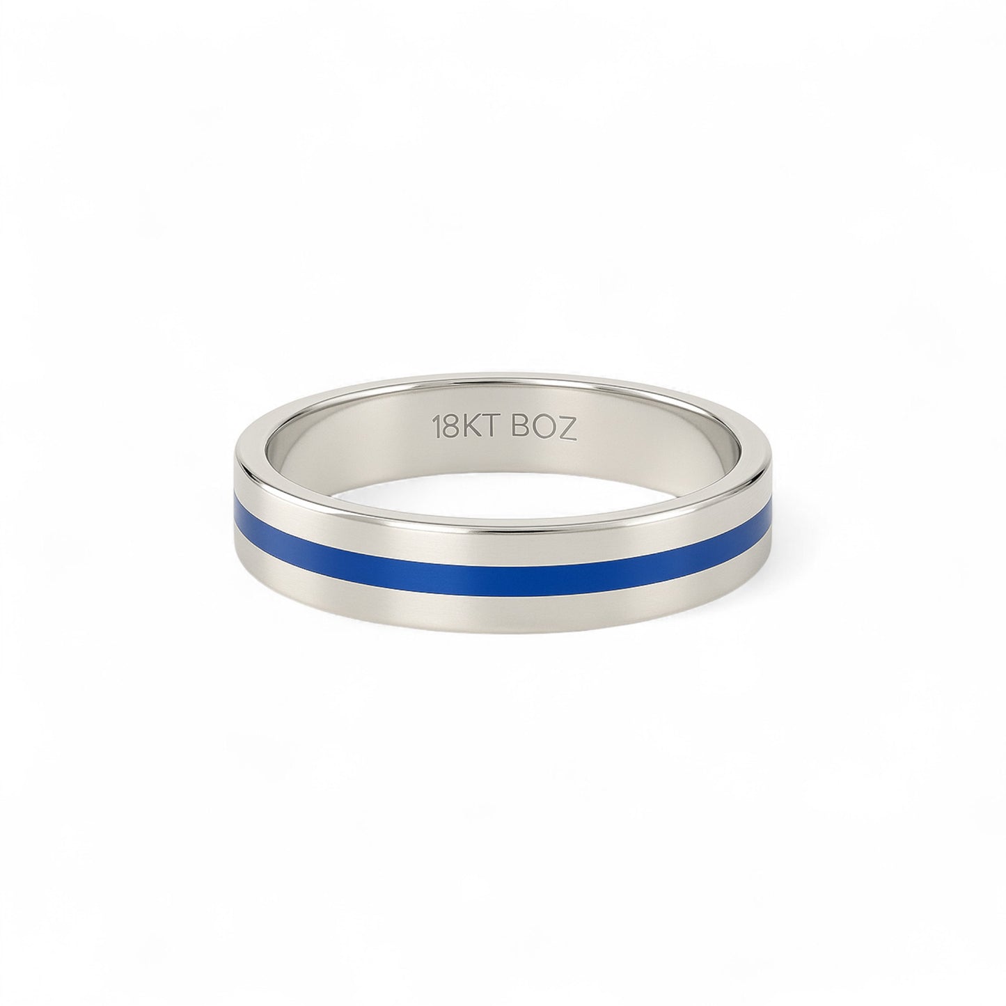 Enamel Line Band in 18K Gold