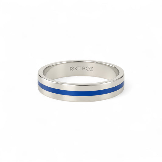 Enamel Line Band in 18K Gold
