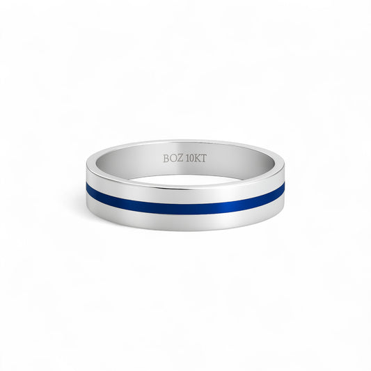 Enamel Line Band in 10K Gold