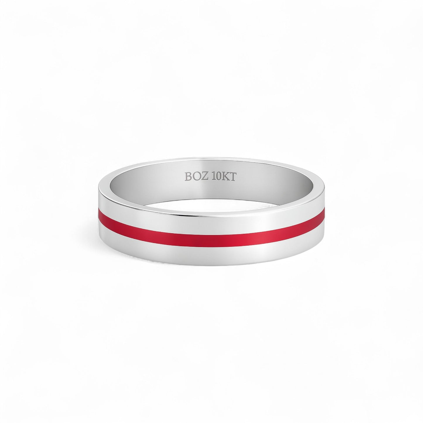 Enamel Line Band in 10K Gold