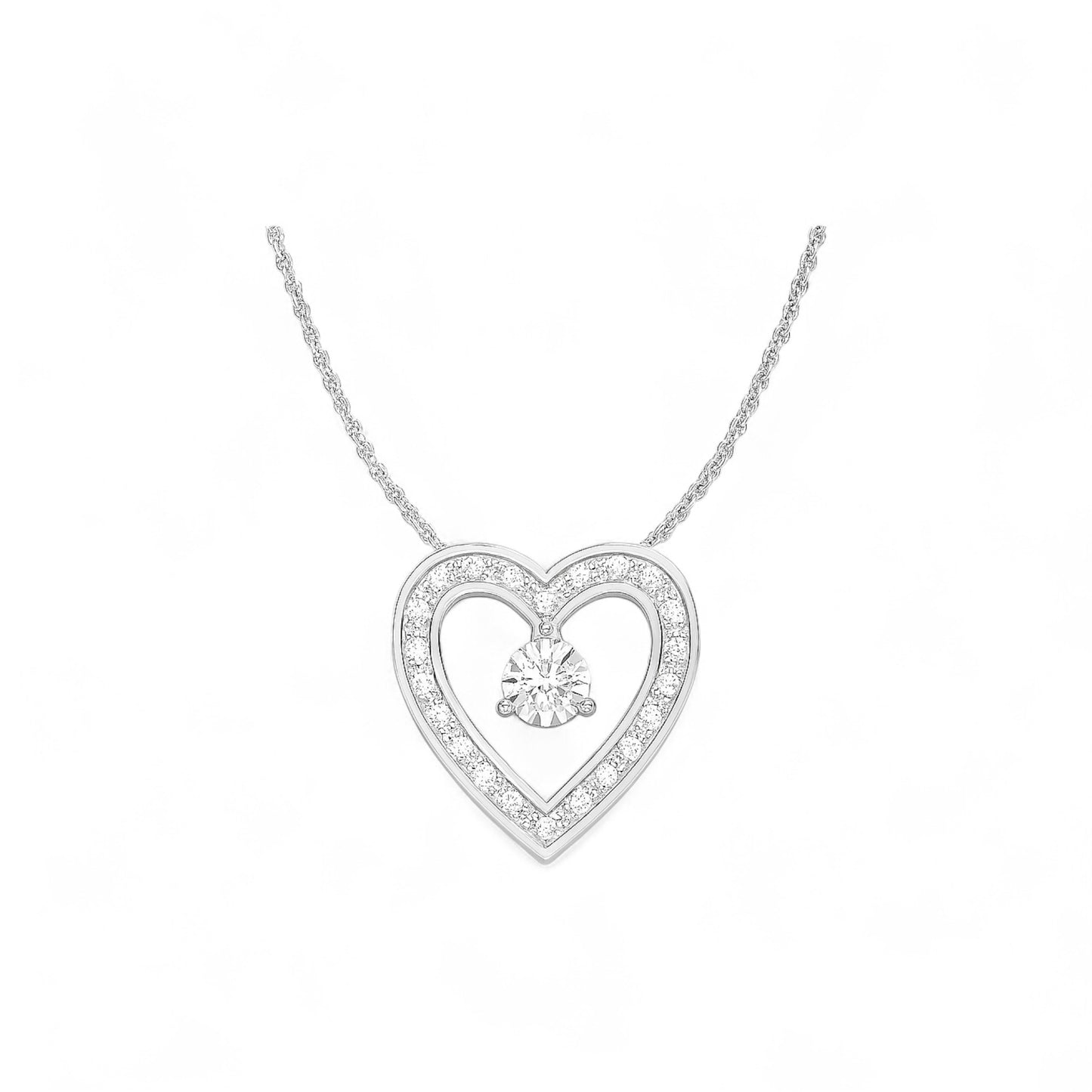 Eternal Heart Diamond Pendant Necklace in 18K Gold