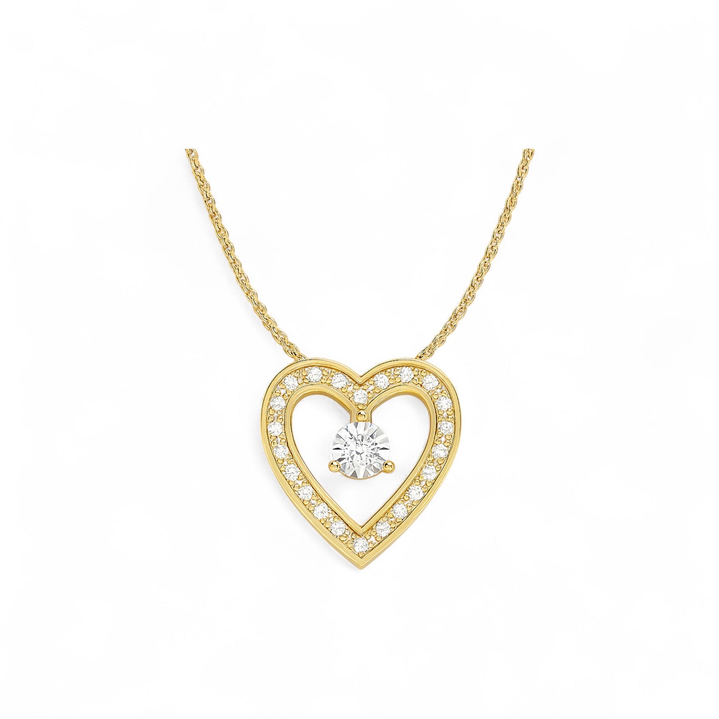 Eternal Heart Diamond Pendant Necklace in 18K Gold
