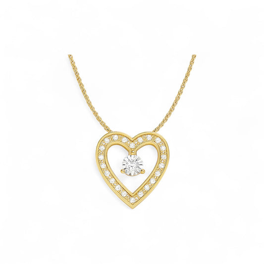 Eternal Heart Diamond Pendant Necklace in 18K Gold