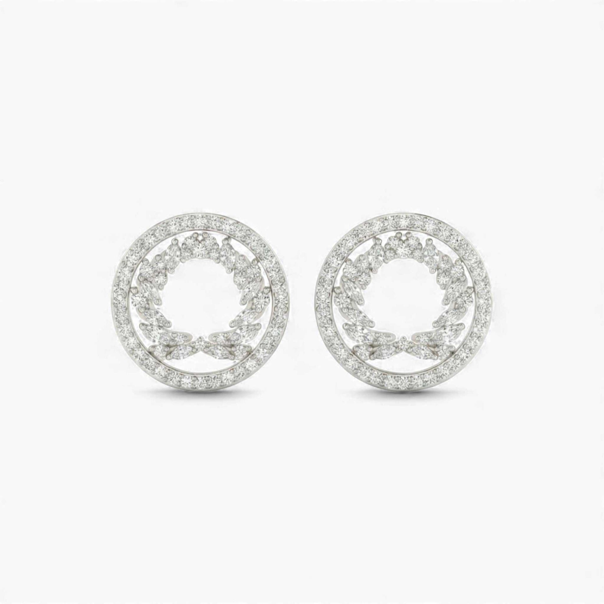 Eyana Moissanite Studs in 925 sterling silver with VVS1 D moissanite gemstones and circular design