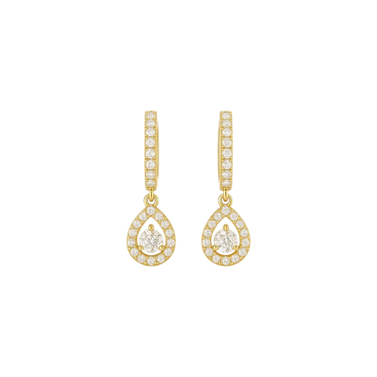 Farah Pear Teardrop Diamond Earrings in 18K Gold