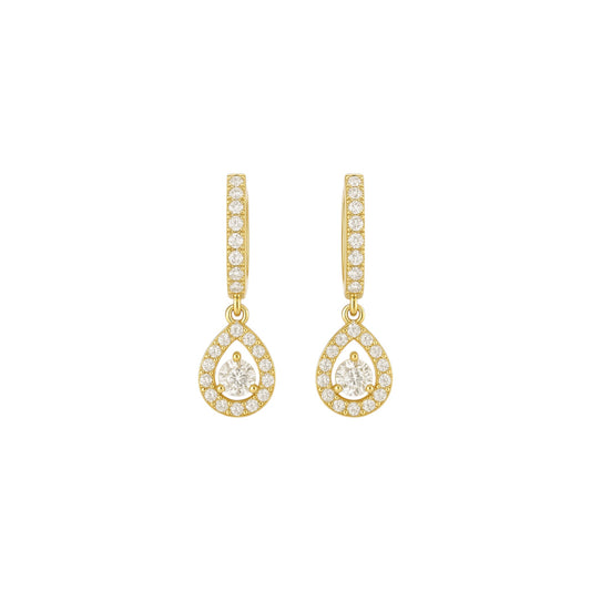 Farah Pear Teardrop Diamond Earrings in 18K Gold