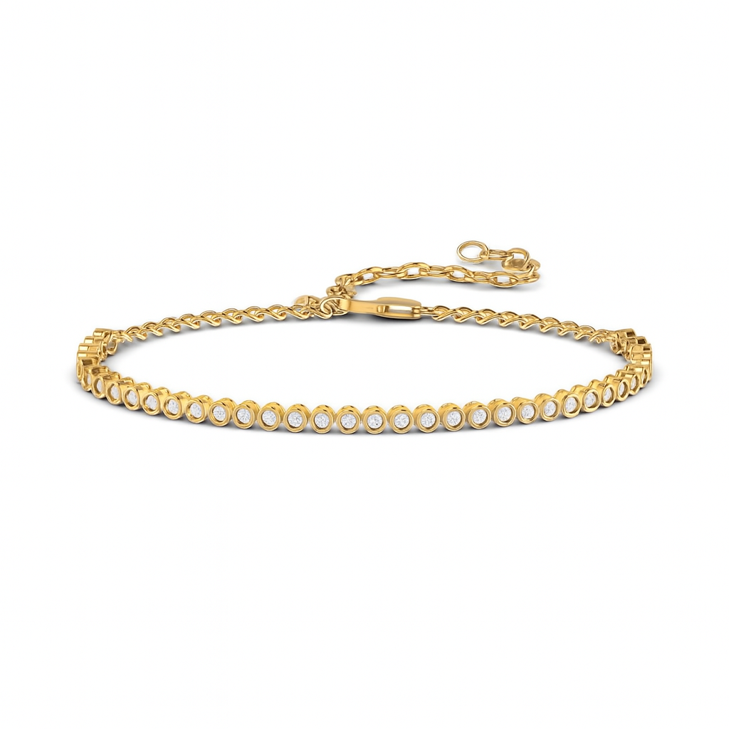 Flow 0.50ct Natural Diamond Tennis Bracelet in 18K Gold