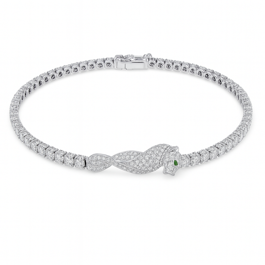 Panther Motif Diamond Bracelet in 18K Gold