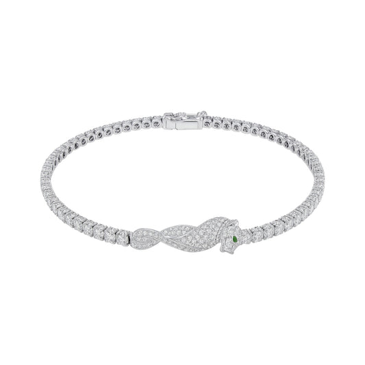 Panther Motif Diamond Bracelet in 18KT Gold