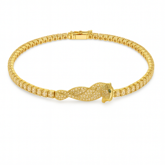 Panther Motif Diamond Bracelet in 18K Gold
