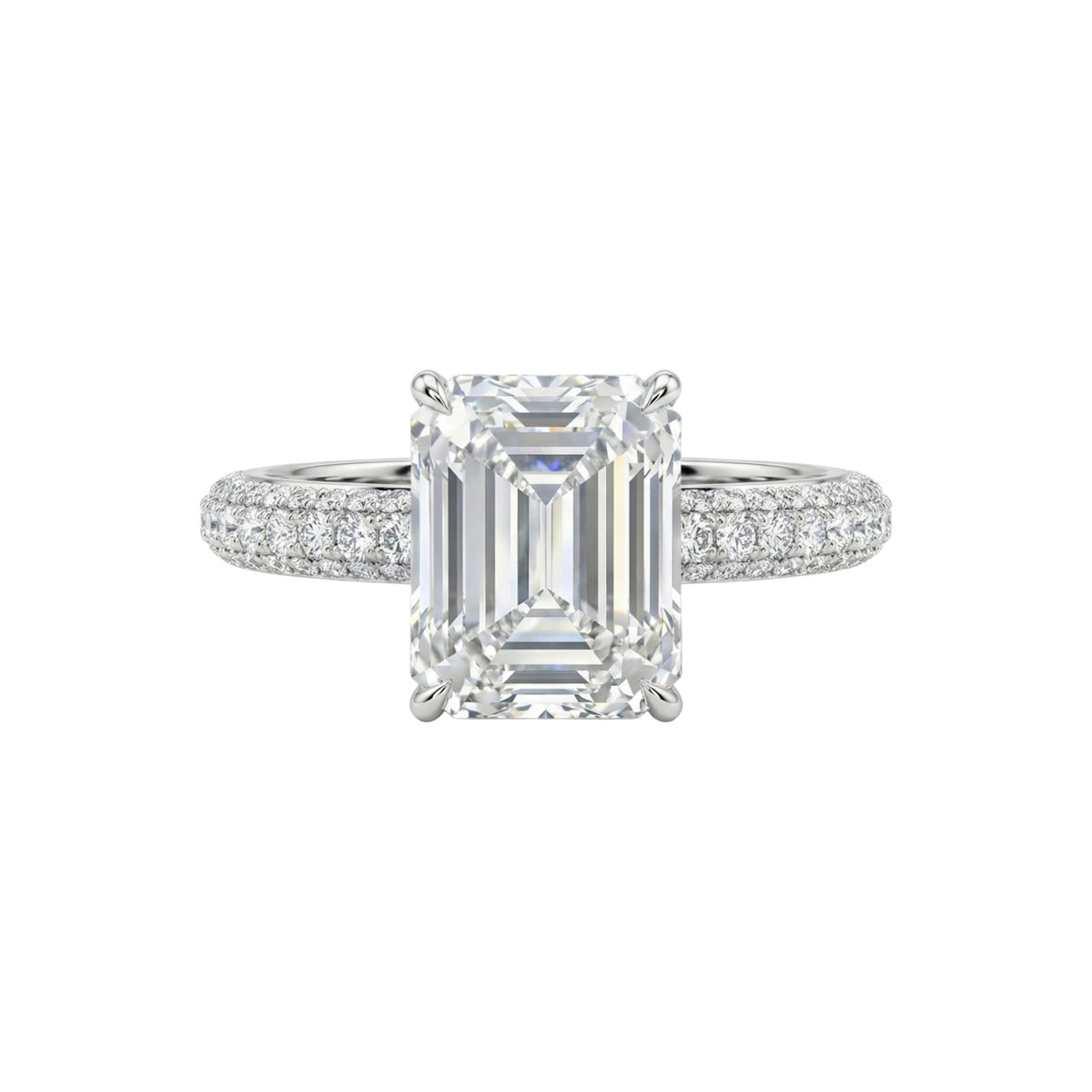 Amina Rind Amina Emerald Cut Moissanite Engagement Ring in 18KT Gold – BOZ Jewelry