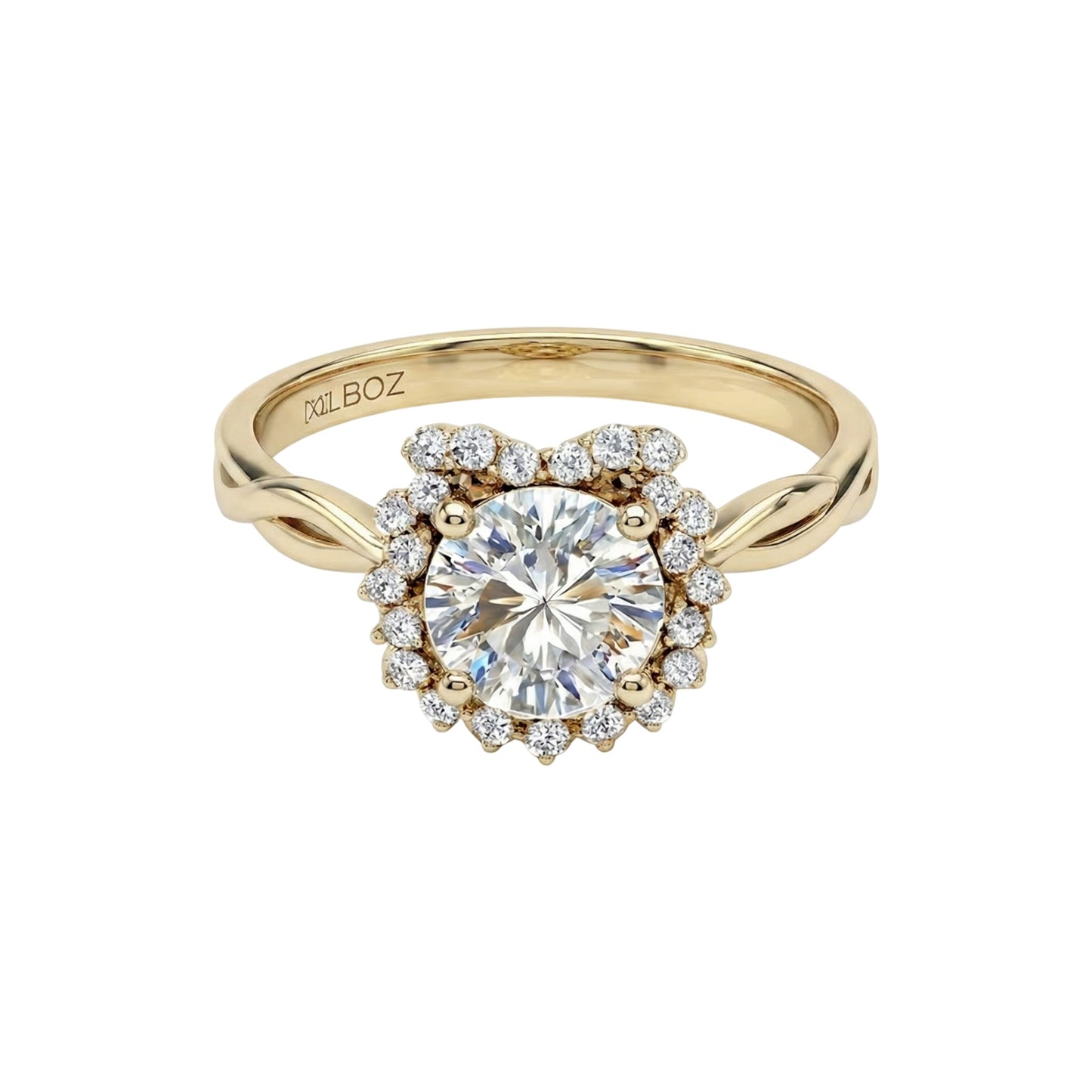 BOZ Forever Moissanite Engagement Ring in 18KT Gold