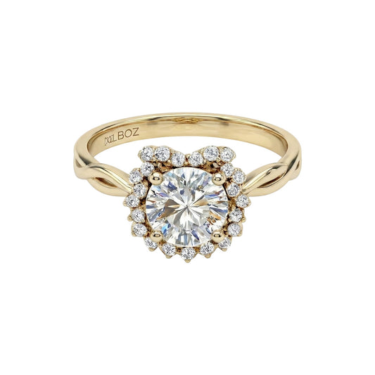 BOZ Forever Moissanite Engagement Ring in 18KT Gold
