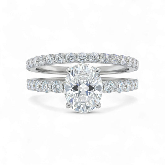 Vega Oval CZ Bride set in 925 Sterling Silver