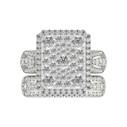 Amanda Radiant Cut Diamond Bride Set in 18KT Gold