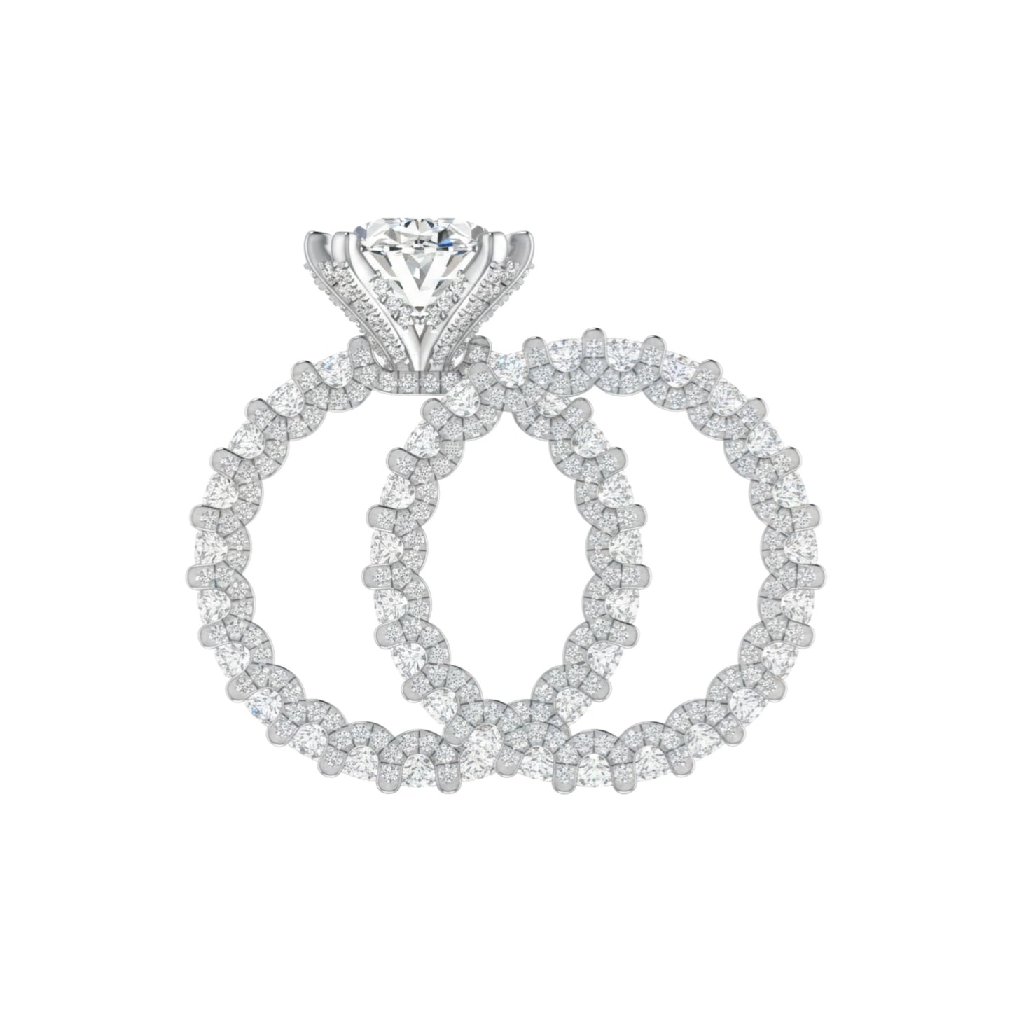 Ene Oval Cut Bride Set in Platinum