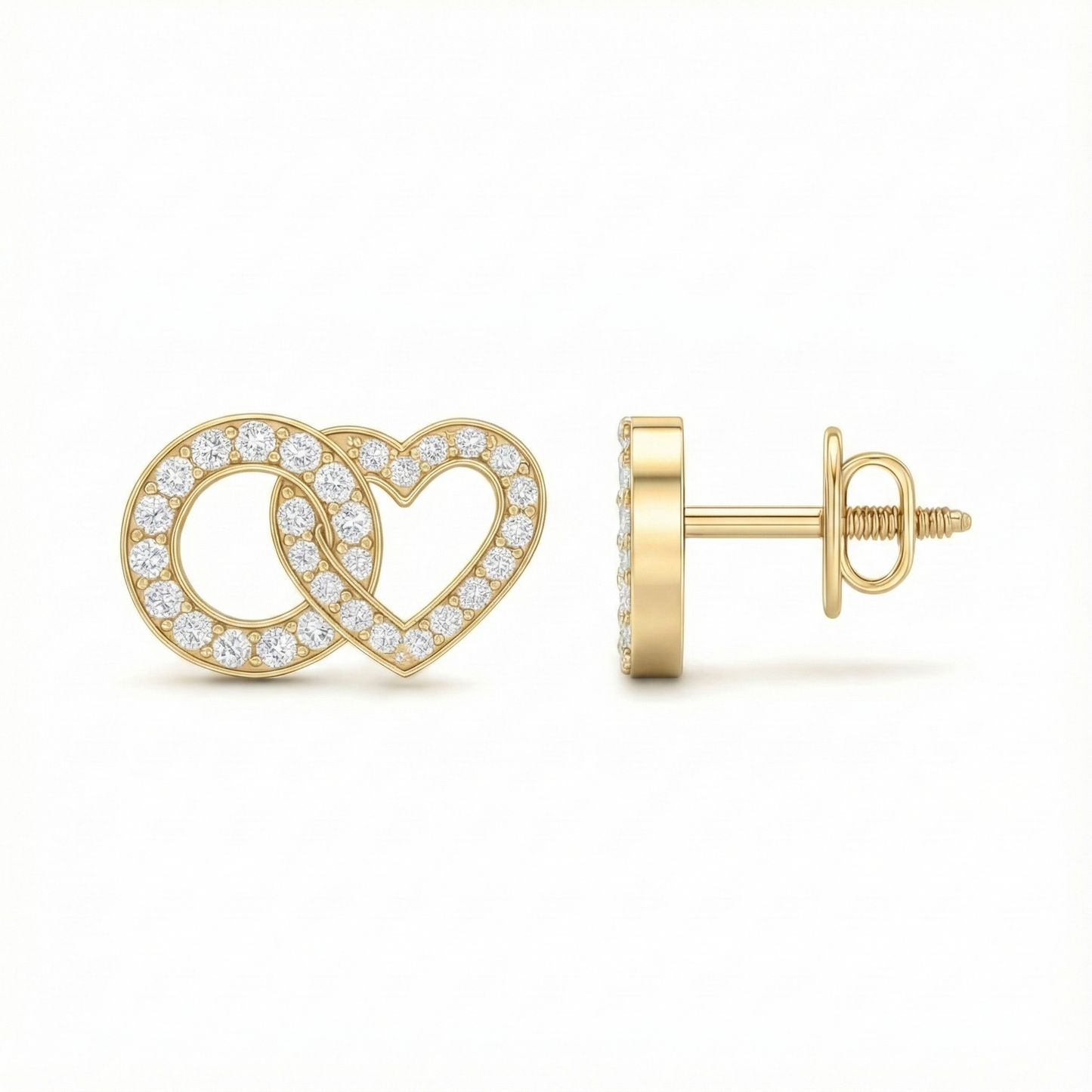 Eternal Love Natural Diamond Earrings in 18KT Gold
