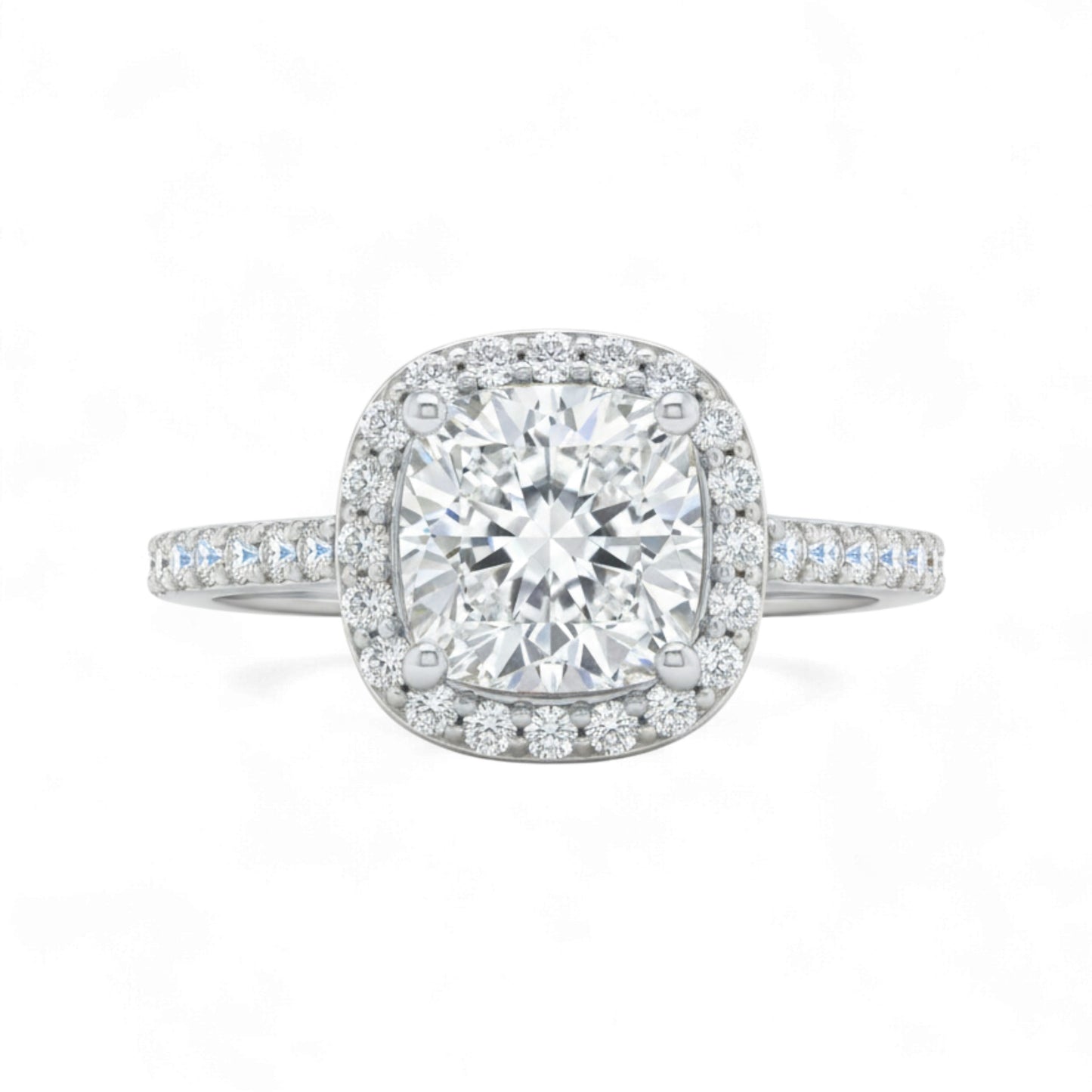 Classic Cushion Cut Moissanite Engagement Ring in 925 Sterling Silver