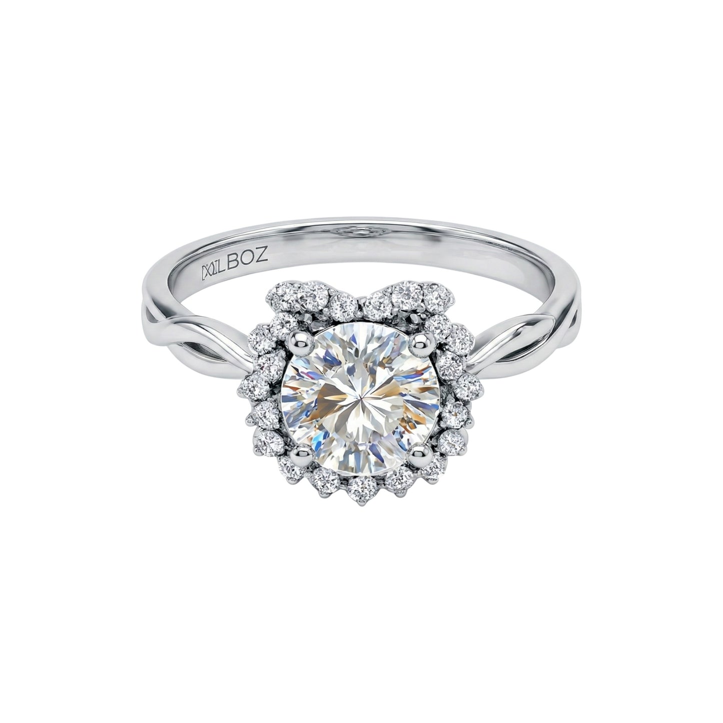 BOZ Forever Moissanite Engagement Ring in 18KT Gold