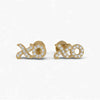 XOXO Mini Studs natural diamond earrings in 18KT gold
