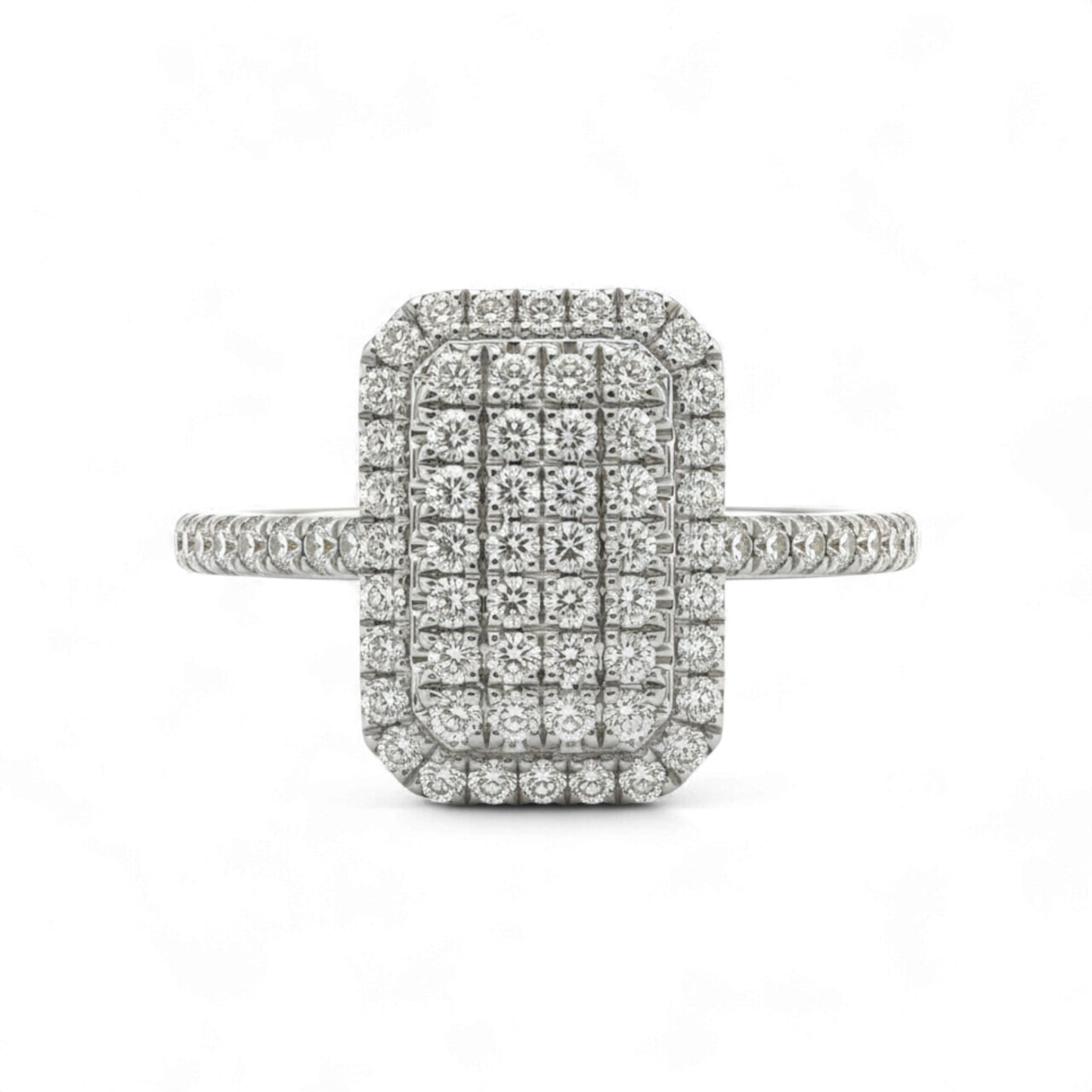 Julie Radiant Cut Natural Diamond Engagement Ring in 18KT Gold