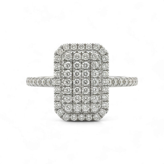 Julie Radiant Cut Natural Diamond Engagement Ring in 18KT Gold