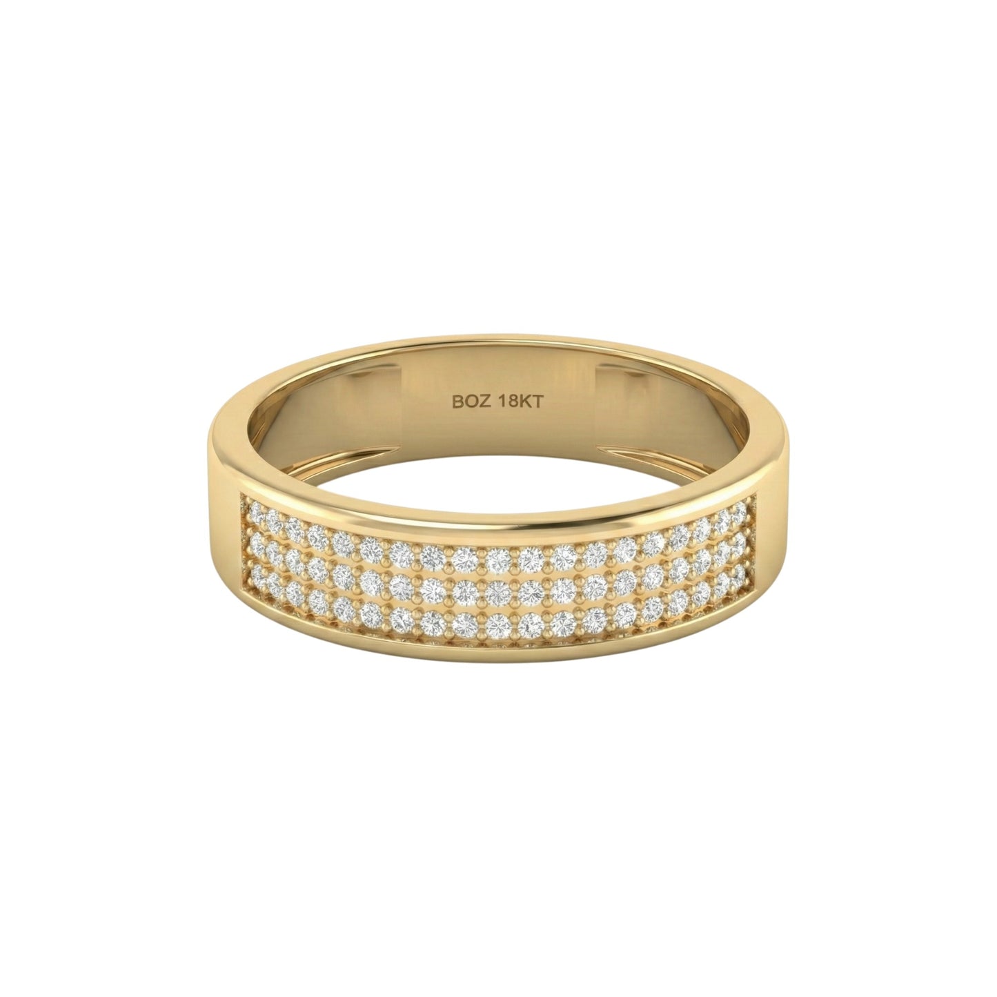 5MM Pave Diamond Band in 18KT Gold