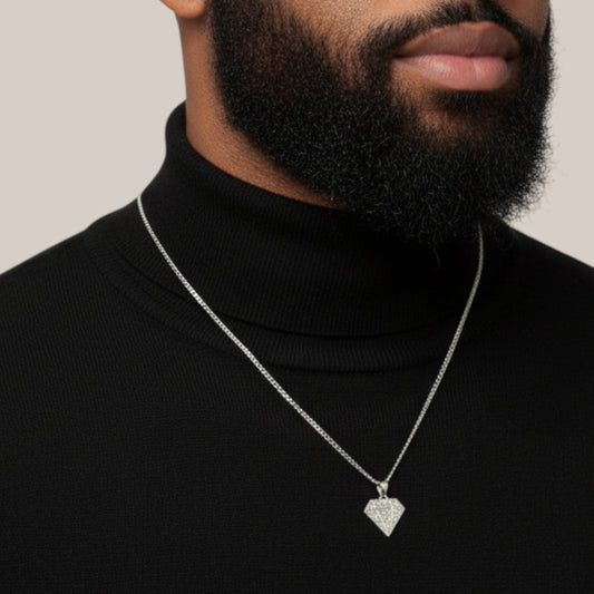 Prism Moissanite Pendant in 925 Sterling Silver