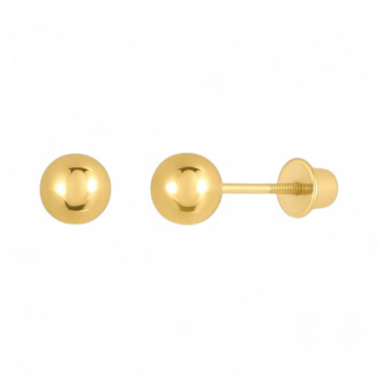 Gold Ball Studs in 18K Gold