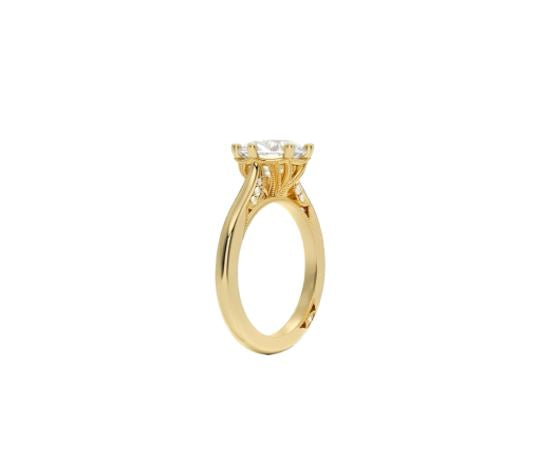 Goodness Cathedral Moissanite Engagement Ring in 18K Gold