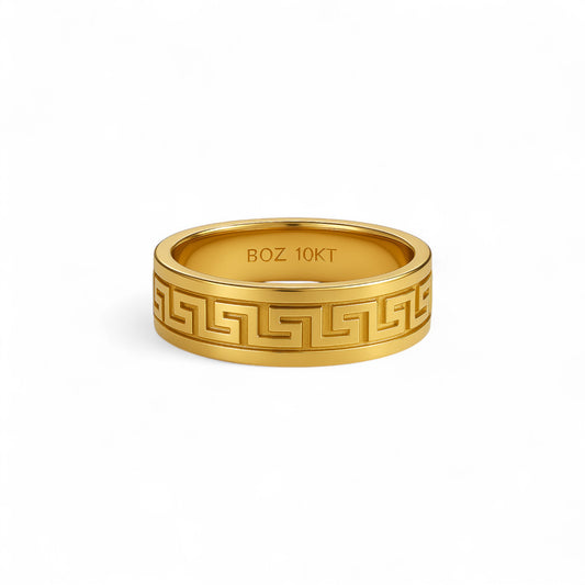 Greek Key Band in 10K Gold