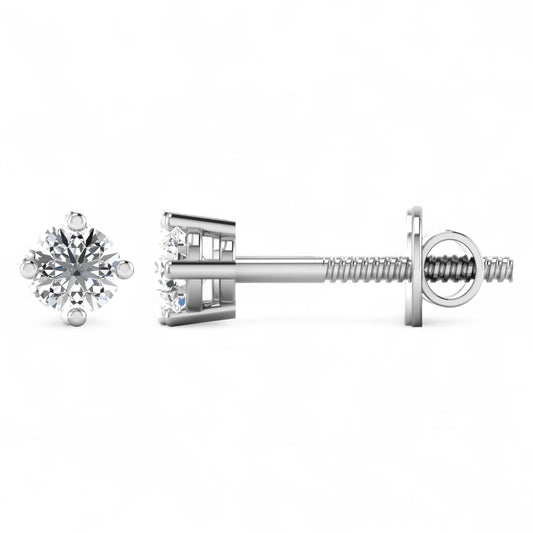 0.33CT Solitaire Natural Diamond Studs in 18K Gold