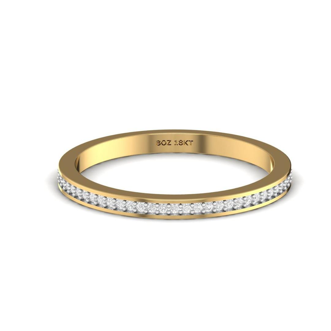 31pcs Natural Diamond 2MM Pave Band in 18K Gold.