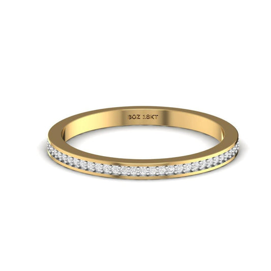 31pcs Natural Diamond 2MM Pave Band in 18K Gold.